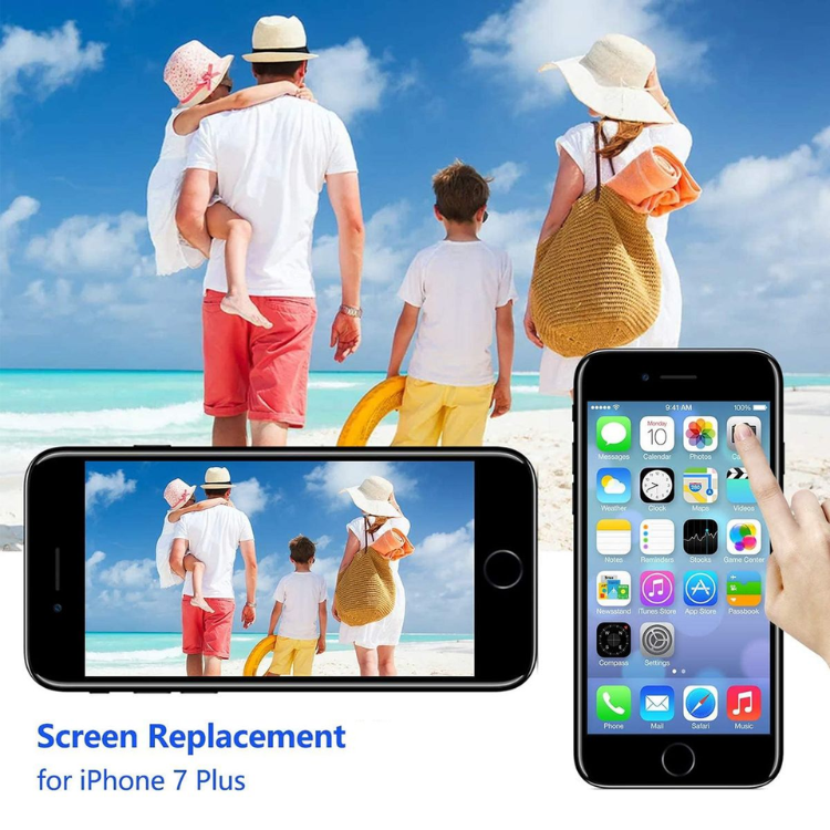 iPhone 7 Plus Compatible Replacement LCD Screen Display Assembly Touch Screen Digitizer – Black & White