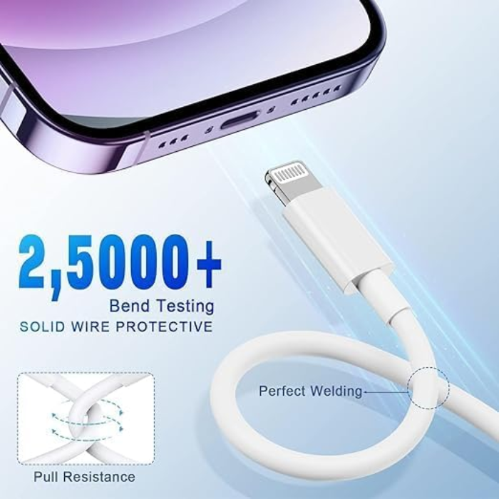 USB-C to Lightning Charging & Data Sync Cable Compatible for iPhone, iPad & AirPods White