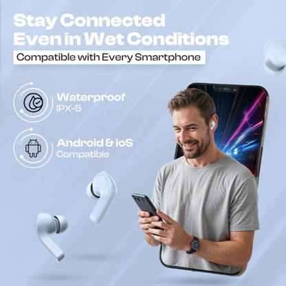 Wireless Bluetooth 5.3 Earbuds with LED Display & ENC Noise Cancellation