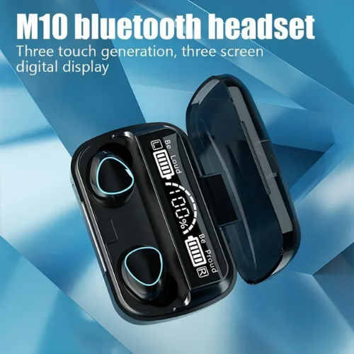 M10 iPhone and Android Compatible TWS Wireless Bluetooth 5.1 Earbuds with LED Display Power Bank Case
