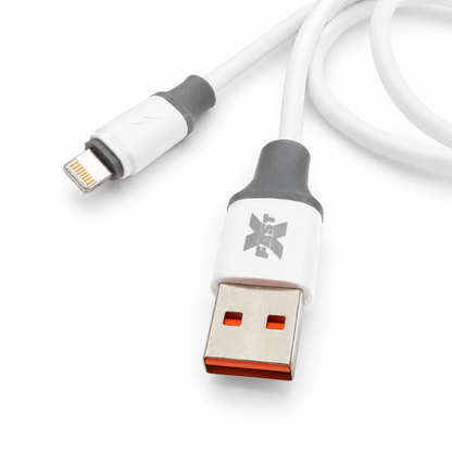 X FAST CA-04 USB-A to Lightning Charging and Data Cable, 1000mm Length, 3A Output Current, White, Compatible with Lightning Devices
