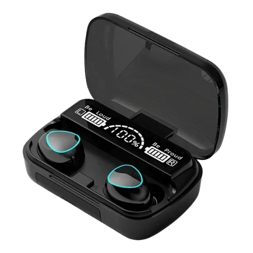 M10 iPhone and Android Compatible TWS Wireless Bluetooth 5.1 Earbuds with LED Display Power Bank Case