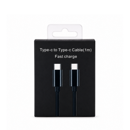 60W, USB-C to USB-C Fast Charging Cable 1m Black, Type-C Charging and Data Cable, Compatible with USB-C Smartphones, Tablets, Power Banks and Chargers