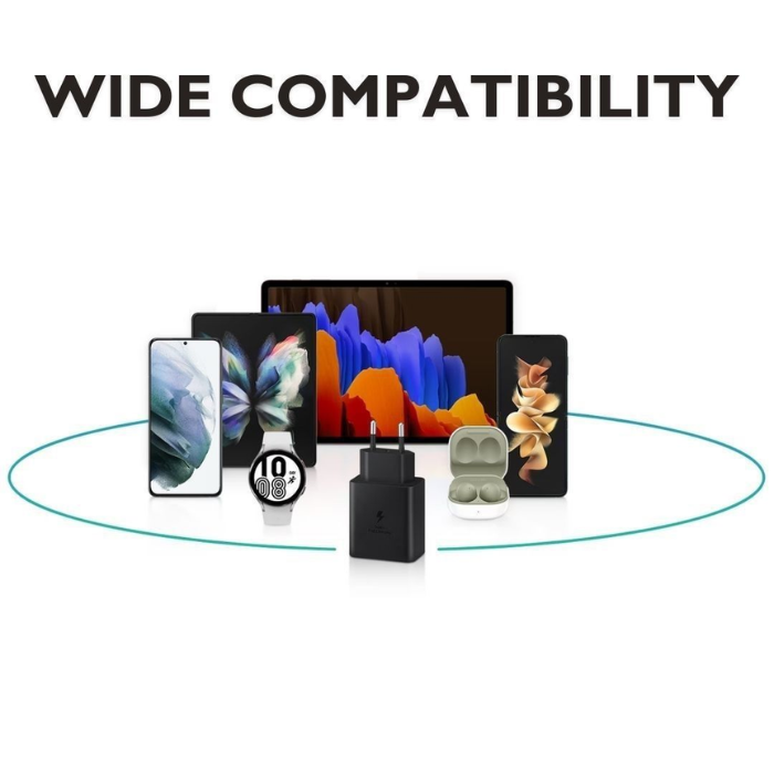 45W USB-C PD Super Fast Charging Adapter Compatible for Samsung & USB-C Devices Black