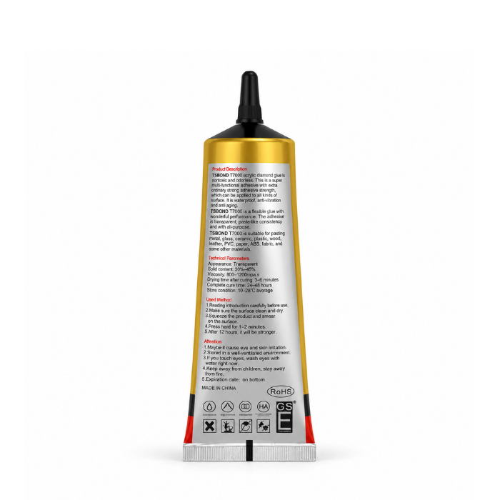 GSE T-7000 Multi-Purpose Repair Adhesive Glue 110ml with Fine Precision Applicator Tip, Suitable for Cellphone Screen Repair, Back Cover Bonding and Electronics Assembly