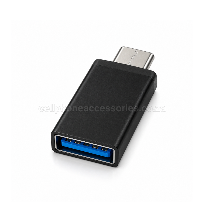 USB Type-C OTG Adapter USB 3.0 Female to USB-C Male Connector for Smartphones, Tablets & Laptops Black