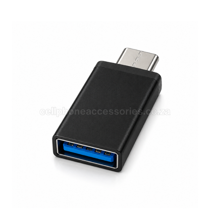 USB Type-C OTG Adapter USB 3.0 Female to USB-C Male Connector for Smartphones, Tablets & Laptops Black