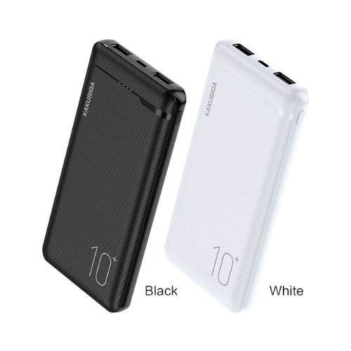 10000mAh Fast Charge Power Bank Compatible Portable Charger - KAKUSIGA - Black & White