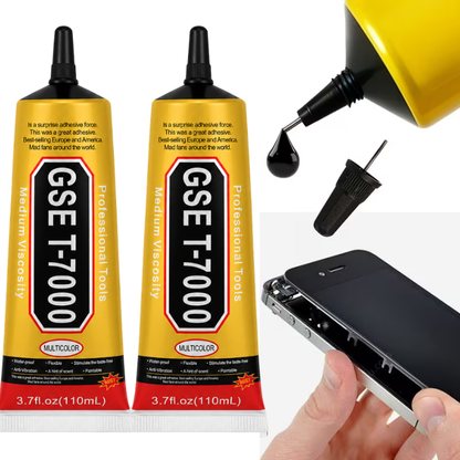 GSE T-7000 Multi-Purpose Repair Adhesive Glue 110ml with Fine Precision Applicator Tip, Suitable for Cellphone Screen Repair, Back Cover Bonding and Electronics Assembly