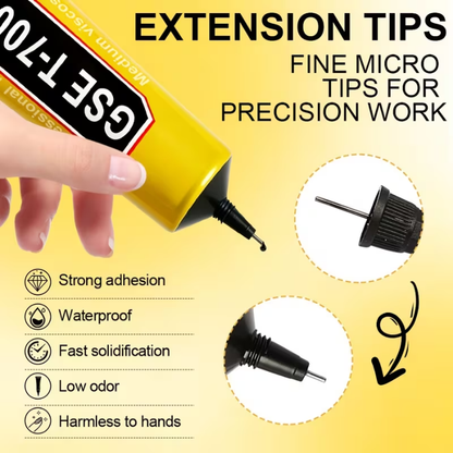 GSE T-7000 Multi-Purpose Repair Adhesive Glue 110ml with Fine Precision Applicator Tip, Suitable for Cellphone Screen Repair, Back Cover Bonding and Electronics Assembly