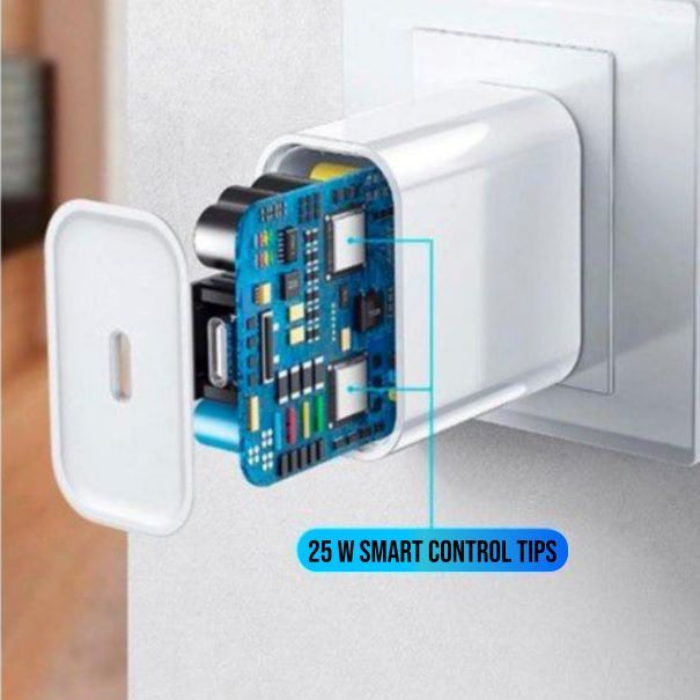 25W PD USB-C Fast Charging Wall Adapter with Type-C to Lightning Cable