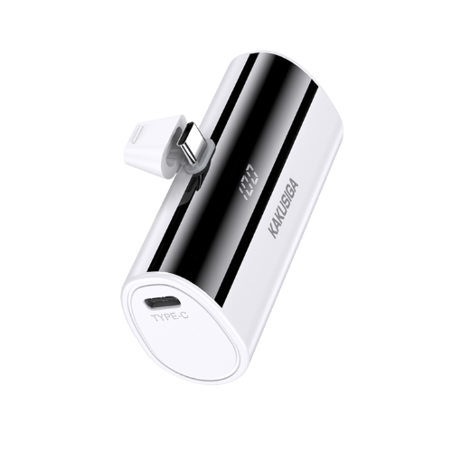 Mini Pocket Power Bank Compatible USB-C  – Black & White - KAKUSIGA 5000mAh