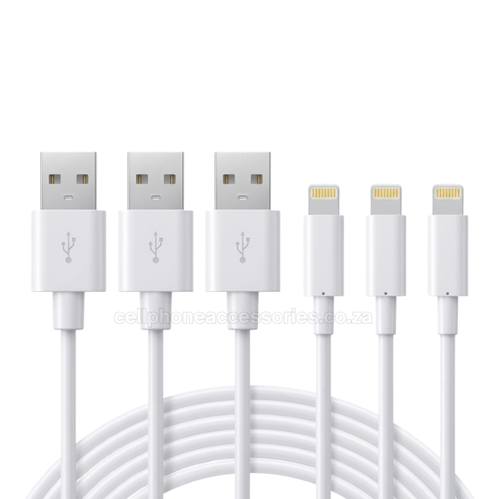 iPhone USB Charging Cable Compatible for iPhone 5, 6, 7, 8 & X - Pack of 3